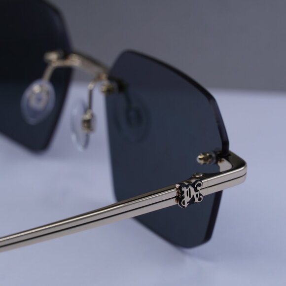 Palm Angels PERI10G QUARTZ 7607 Geometric Sunglasses - Gold/Dark Grey - Picture 10 of 11